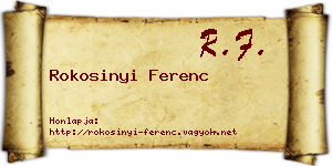 Rokosinyi Ferenc névjegykártya