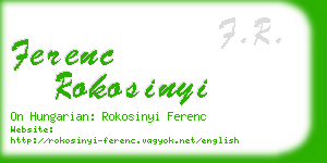 ferenc rokosinyi business card
